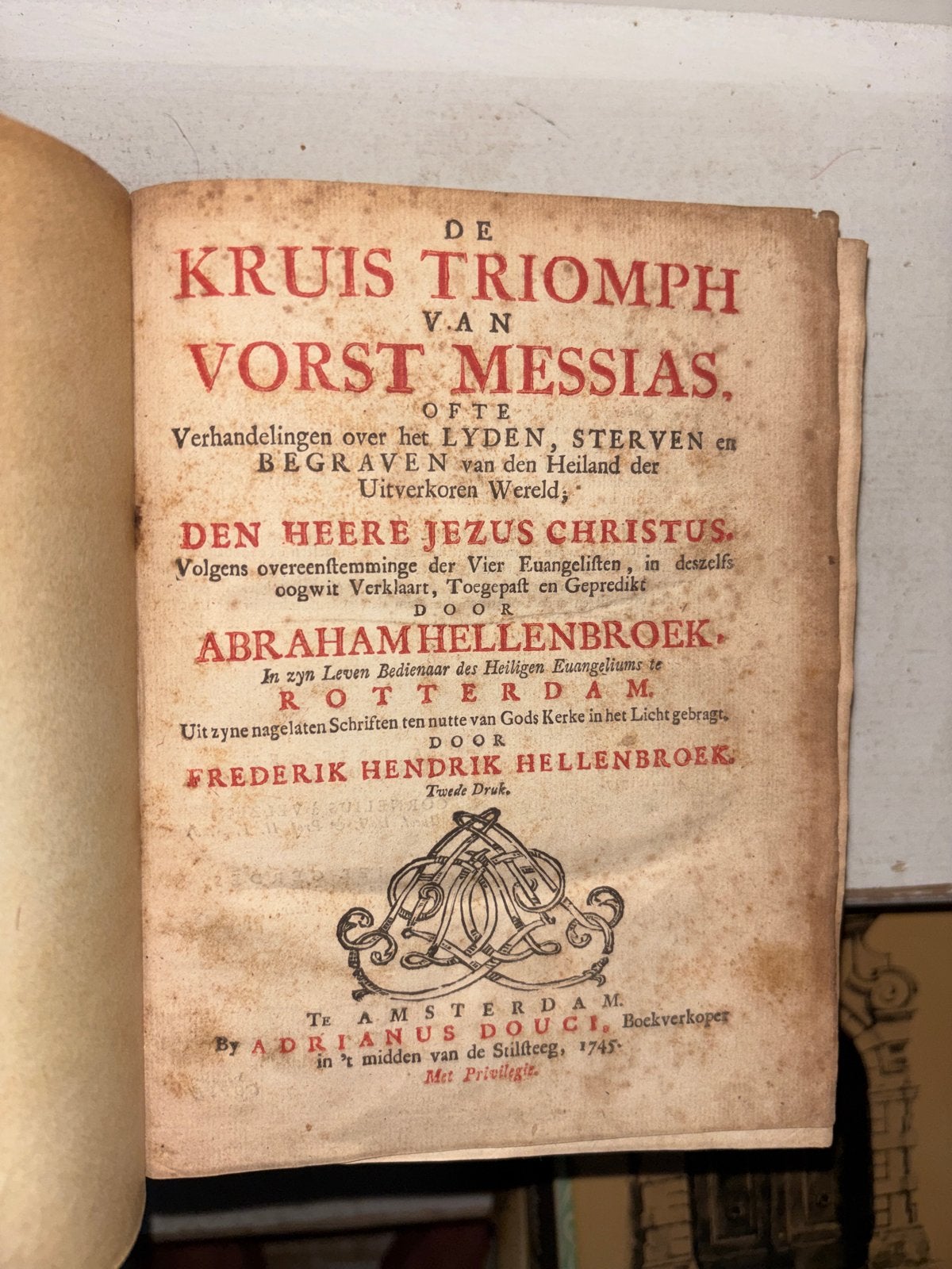 18e-eeuwse Druk: De Kruistriomph van Vorst Messias (1745), Antiek en Kunst, Ophalen of Verzenden