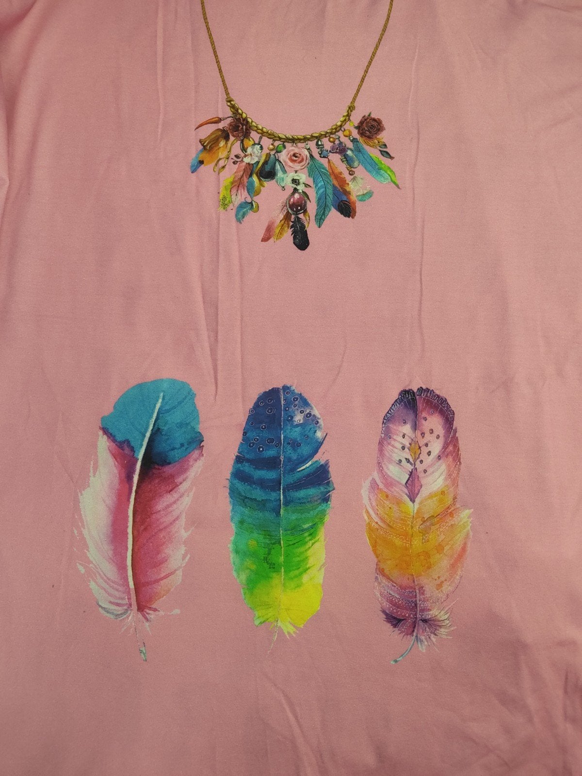 Rainbow veren, tricot katoen, Hobby en Vrije tijd, Stoffen en Lappen, 120 cm of meer, Nieuw, Ophalen of Verzenden, Katoen