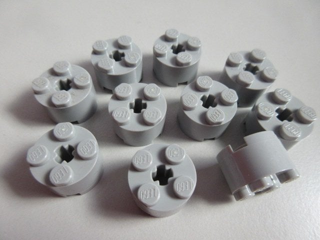 nr. 8417, 10 Lichtgrijze ronde stenen 2x2, Ophalen of Verzenden, Zo goed als nieuw, Complete set, Lego