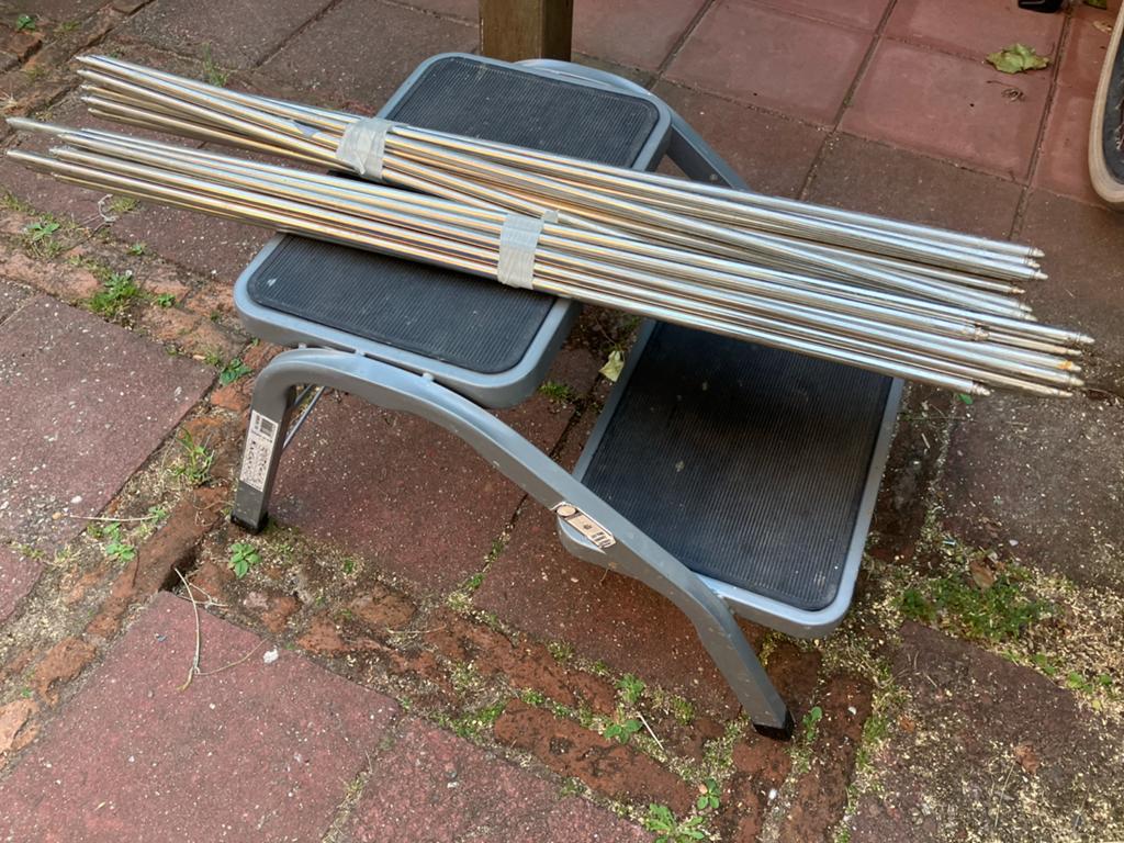 35 vernikkelde trap roedes, 80 cm, jaren '30, Ophalen of Verzenden