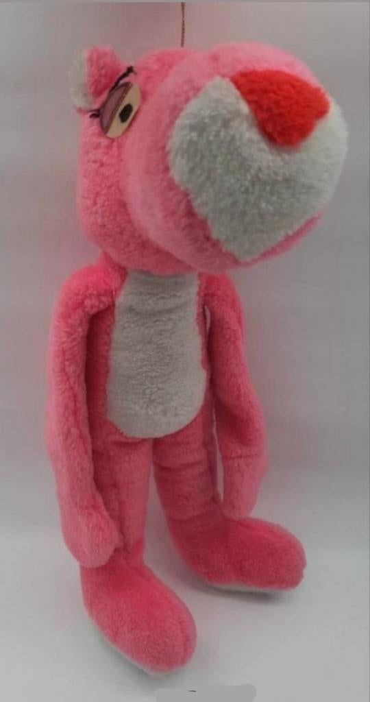 Vintage Pink Panther knuffel ca. 40cm lang, Ophalen of Verzenden, Overige figuren, Gebruikt, Beeldje of Figuurtje