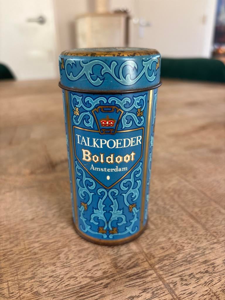 Vintage Boldoot Talkpoeder Blik Amsterdam, Verzamelen, Blikken, Zo goed als nieuw, Ophalen of Verzenden