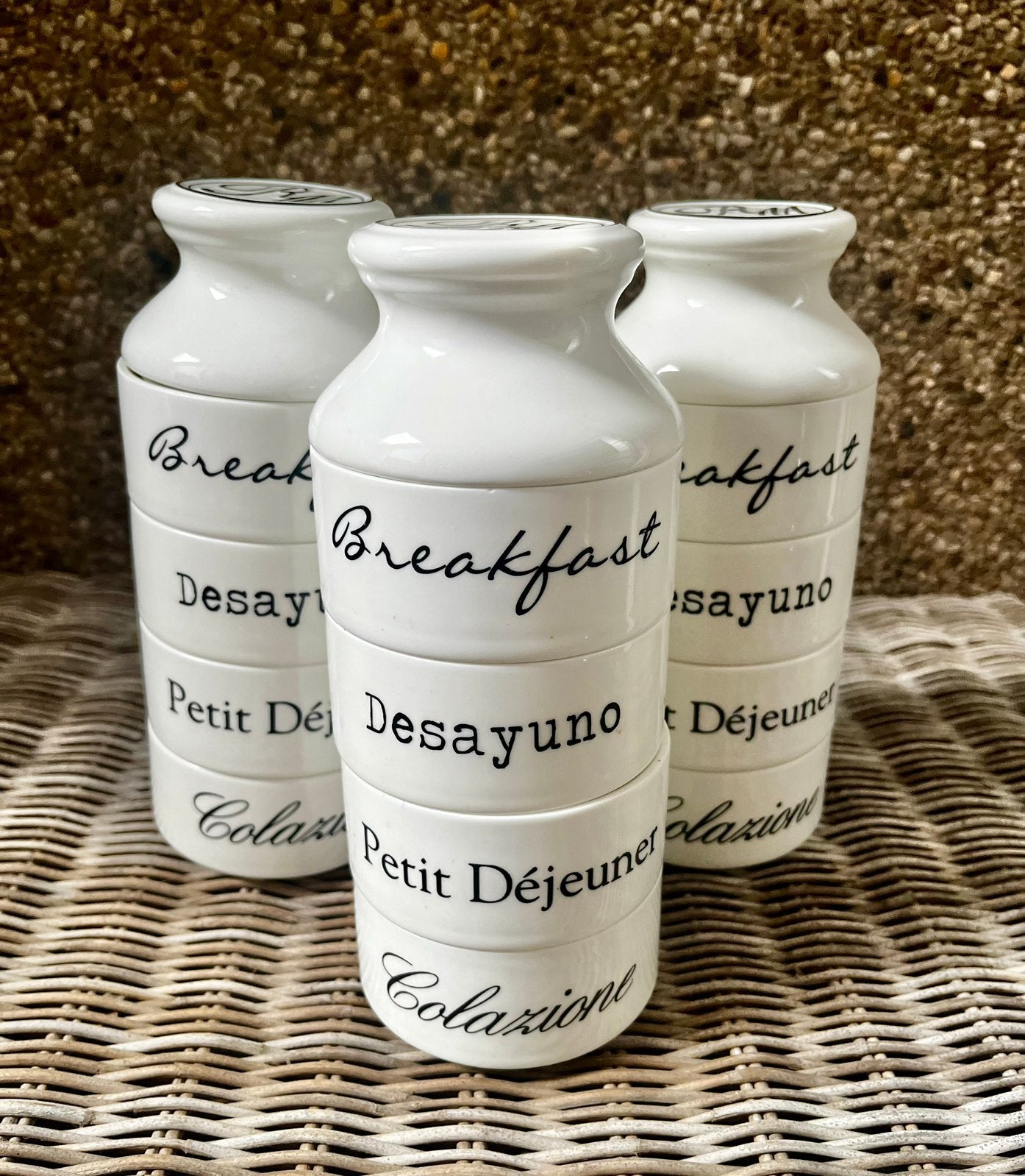 Ontbijtsets ontbijttorens Petit Déjeuner Rivièra Maison, Overige merken, Ophalen of Verzenden, Zo goed als nieuw, Overige stijlen