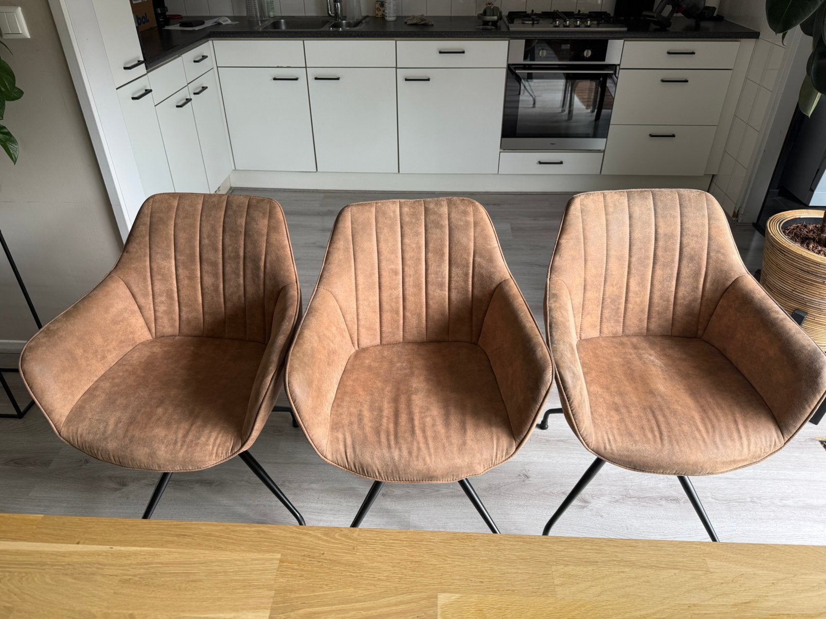 6 Eetkamerstoelen Eijerkamp draaibaar, Huis en Inrichting, Stoelen, Ophalen, Gebruikt, Bruin, Vijf, Zes of meer stoelen