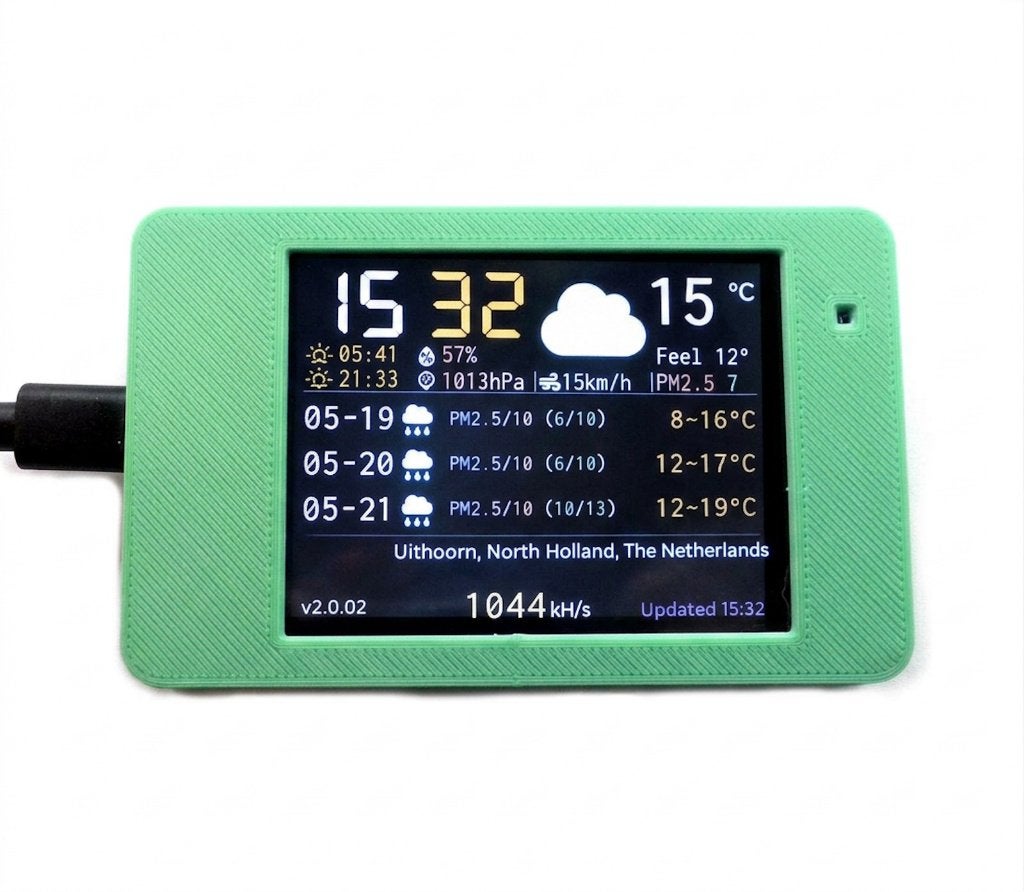 BTC Miner Smart Weerstation Bureauklok Crypto Ticker NIEUW, Ophalen of Verzenden, Nieuw, NerdMiner V2