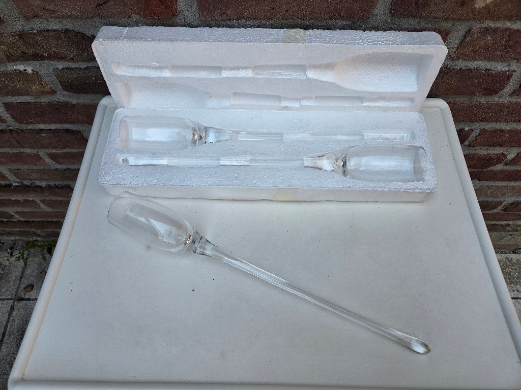 Champagne glazenset 3 stuks zonder voet, 39 cm lang, Ophalen, Zo goed als nieuw, Overige typen