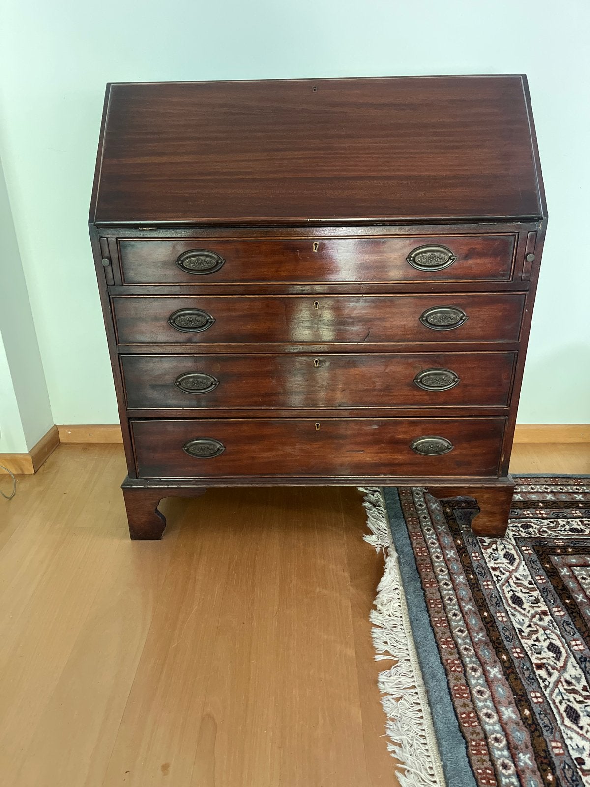 Antiek mahonie secretaire met lades, Antiek en Kunst, Ophalen