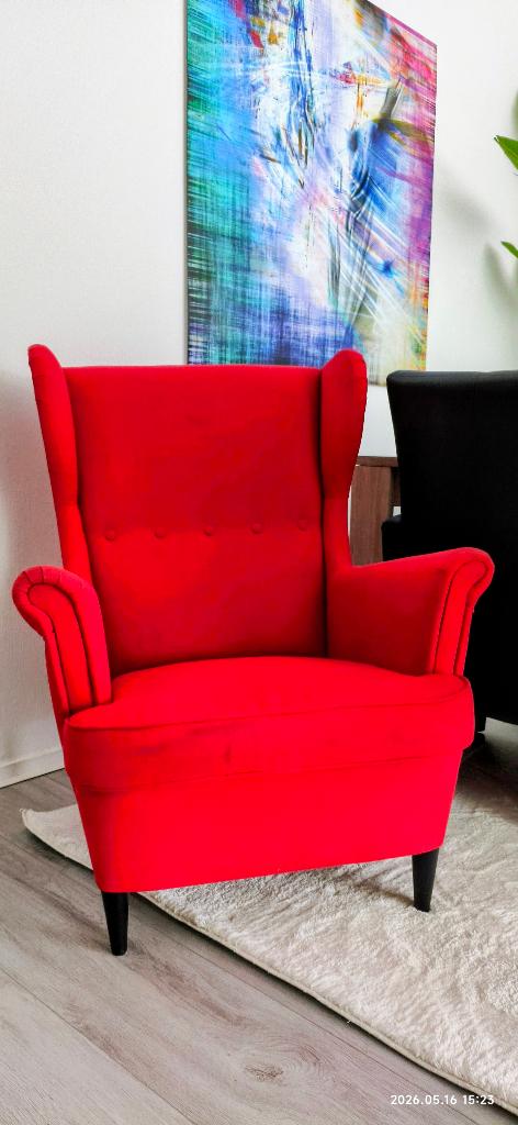 Fauteuil rood Ikea gratis, Huis en Inrichting, Fauteuils, Ophalen, Gebruikt, 75 tot 100 cm, Stof