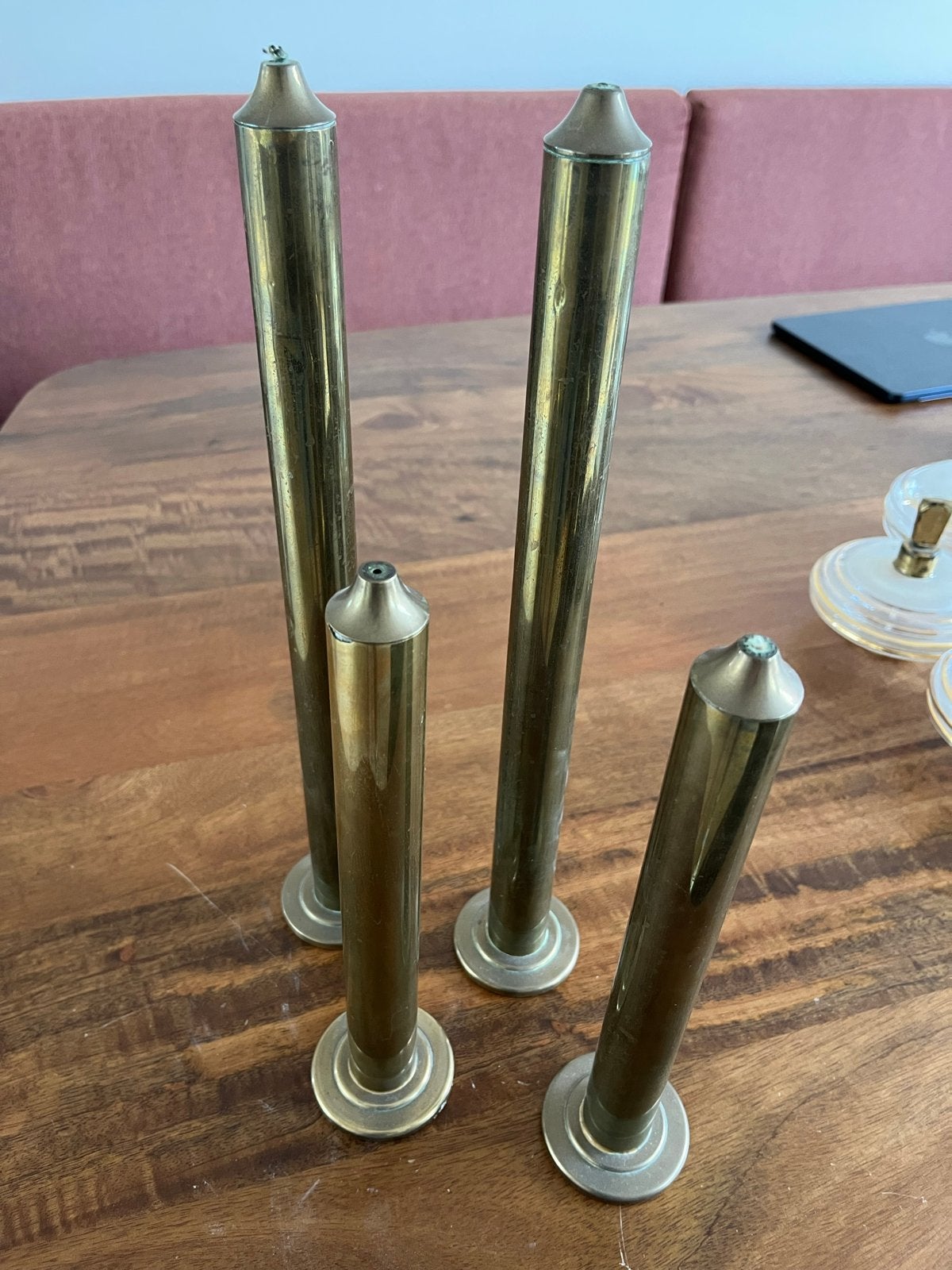 4 vintage messing olielamp met lont, Ophalen of Verzenden, Koper of Brons