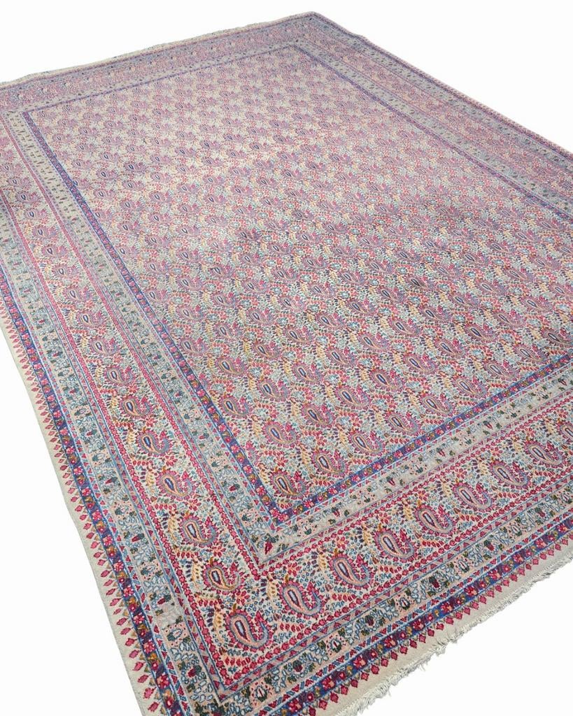 Groot Perzich tapijt kirman 350x250 wollen vloerkleed iran
