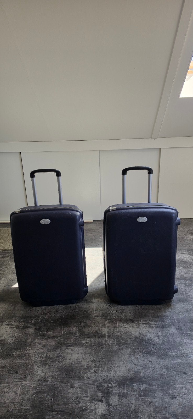 Set van 2 American Tourister koffers - Blauw, Ophalen, Gebruikt, 20 tot 30 cm, Blauw