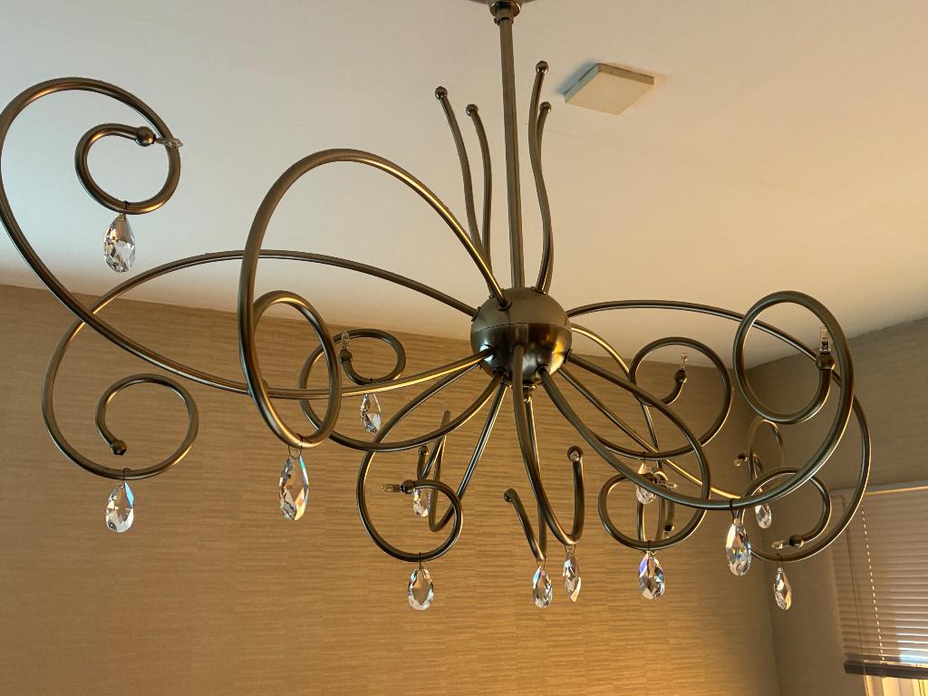 Plafondlamp design met swarovski, Ophalen, Gebruikt, Glas, Design