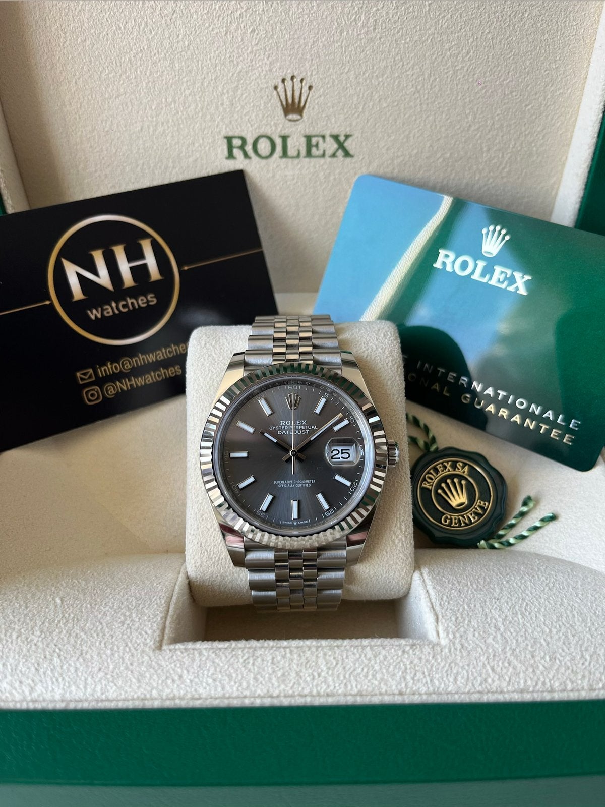Rolex Datejust 126334 Rhodium 11/2023, Ophalen, Staal, Rolex, Polshorloge
