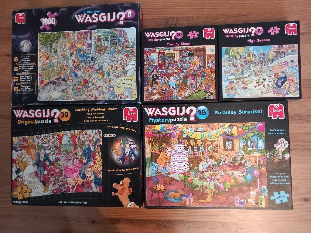 wasgij puzzels, Ophalen, 500 t/m 1500 stukjes, Zo goed als nieuw, Legpuzzel