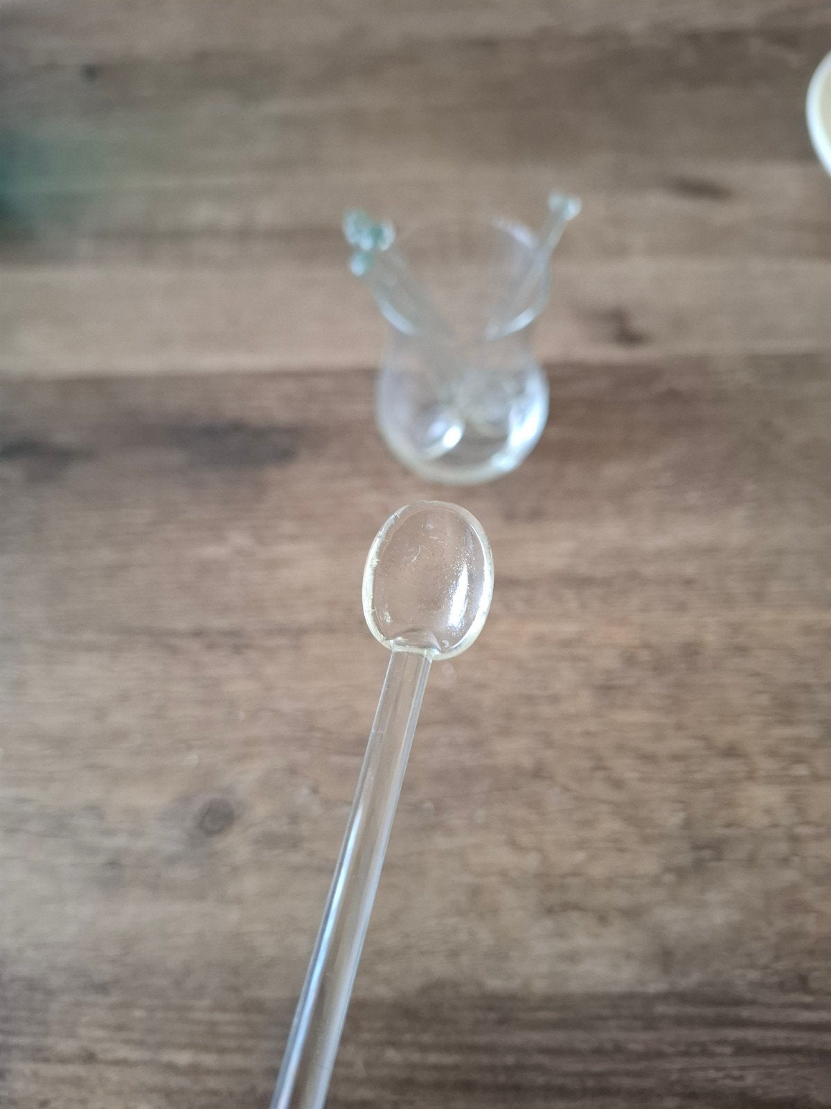 Glazen roerstaafjes in houder, Ophalen of Verzenden, Zo goed als nieuw, Wit, Overige merken