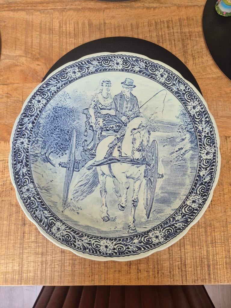 Groot Boch Delfts Blauw Wandbord - 40cm - Nieuwstaat, Ophalen of Verzenden