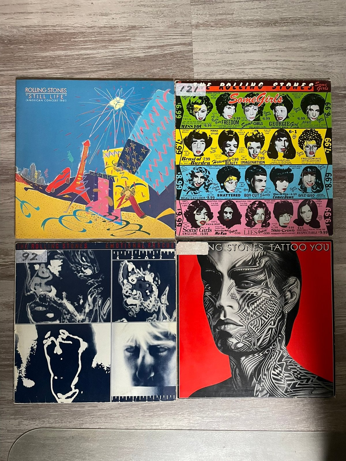 Rolling Stones 4x, Cd's en Dvd's, Vinyl | Rock, Ophalen of Verzenden, Zo goed als nieuw, 12 inch, Poprock