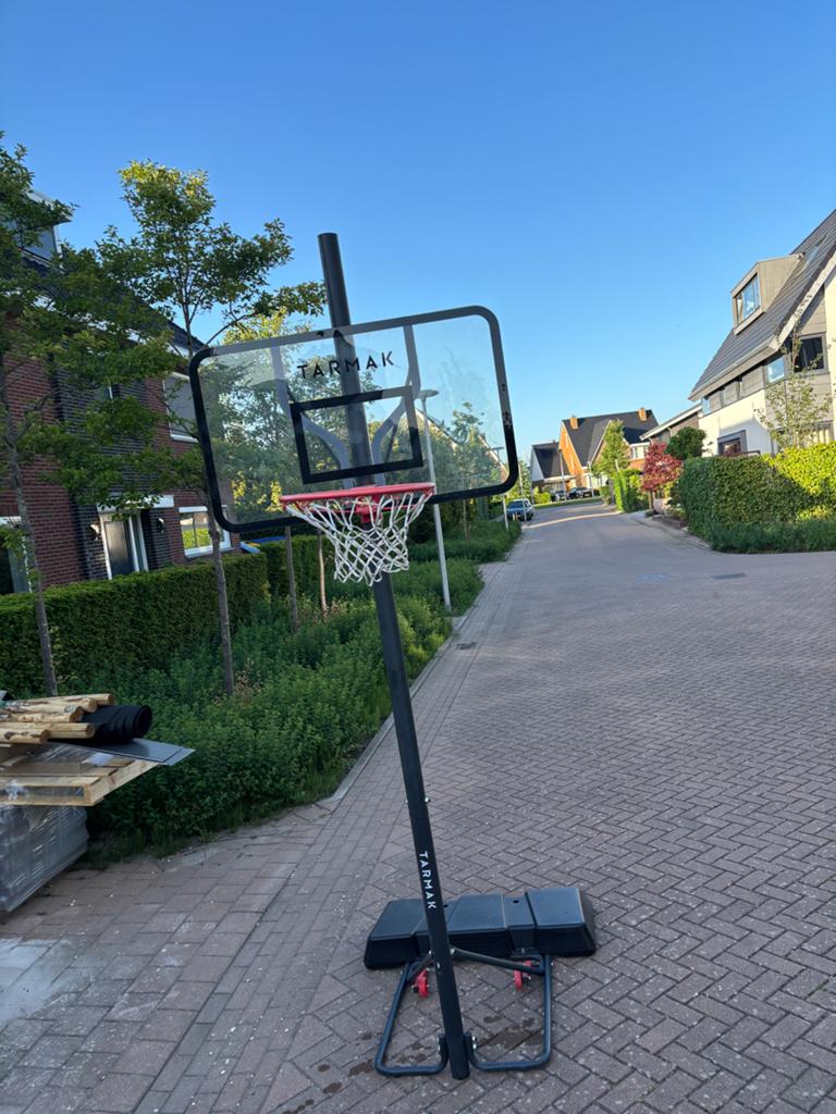 Tarmak basketbalpaal B100 Easy - Verstelbaar, Ophalen, Gebruikt, Ring, Bord of Paal