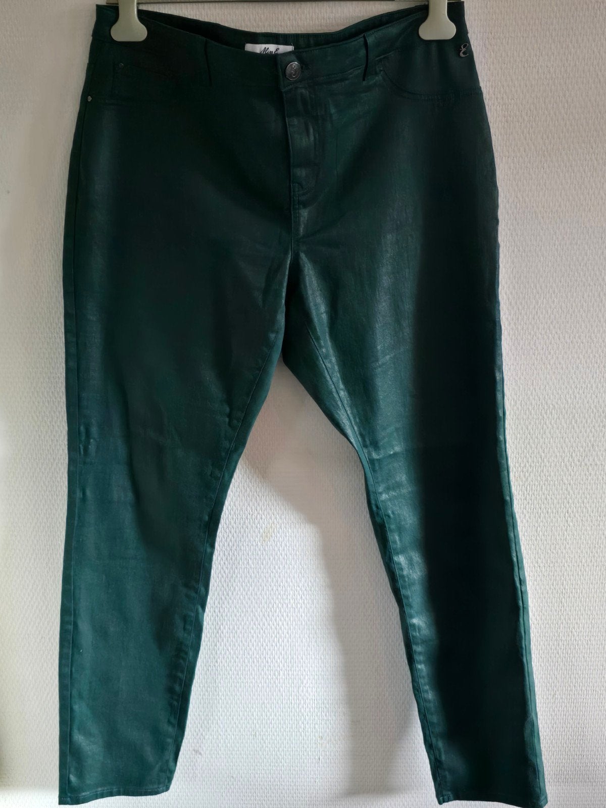 Miss E dames Groene Gecoate Broek Maat 44, Maat 42/44 (L), Ophalen of Verzenden, Zo goed als nieuw, Lang