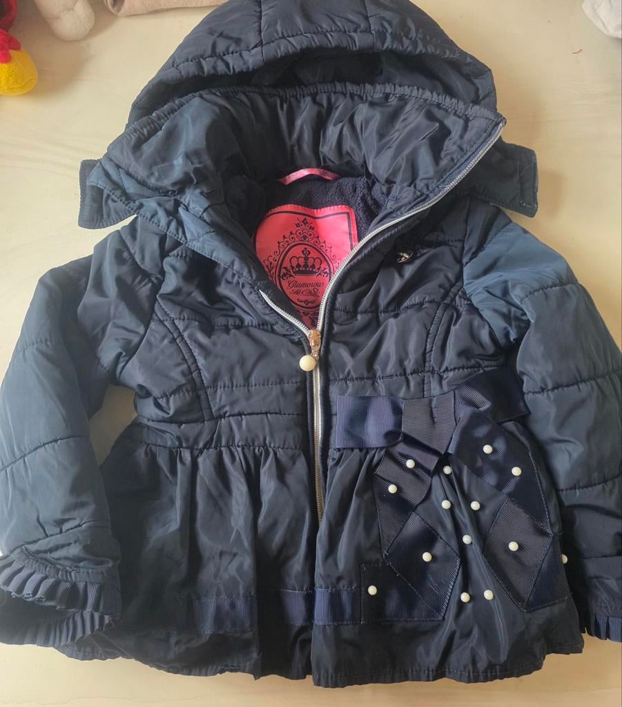 Le Chic winterjas donkerblauw maat 92, Gebruikt, Meisje, Ophalen of Verzenden, Le chic