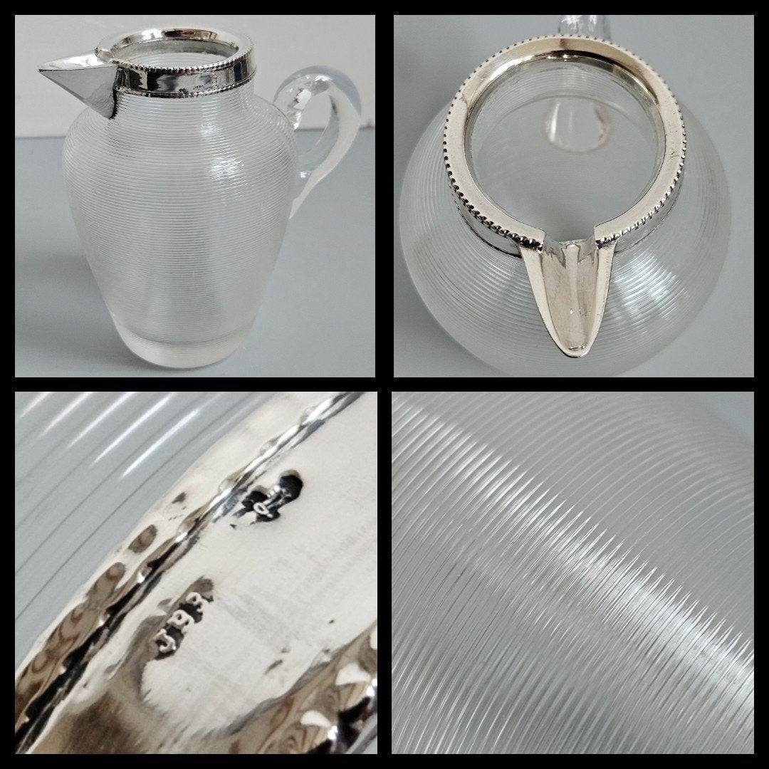antiek zilver,  Fries draadglas roomkannetje met zilver, Ophalen of Verzenden, Zilver