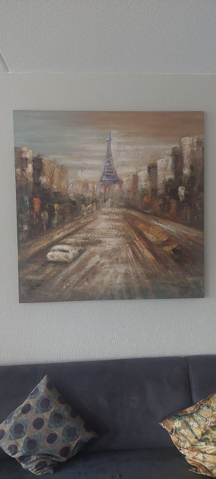 Schilderij Eiffeltoren Parijs 120x120cm, Ophalen