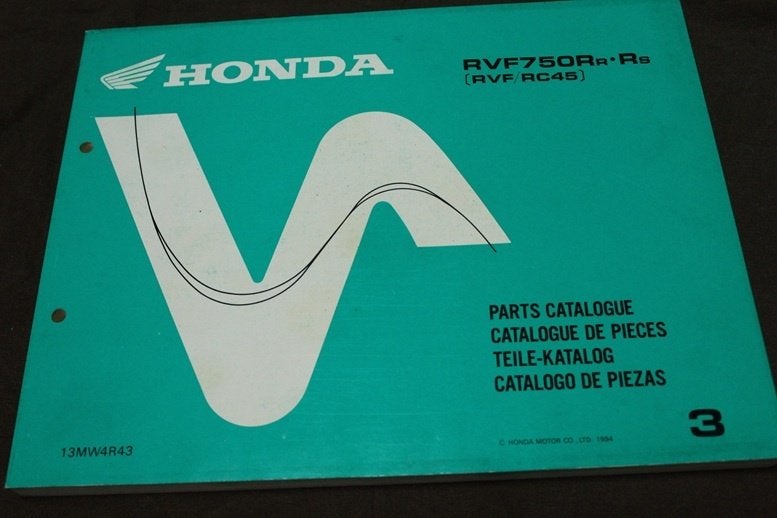 Honda RVF750R RVF/RC45 1994 motorcycle parts catalogue RVF, Ophalen of Verzenden, Honda