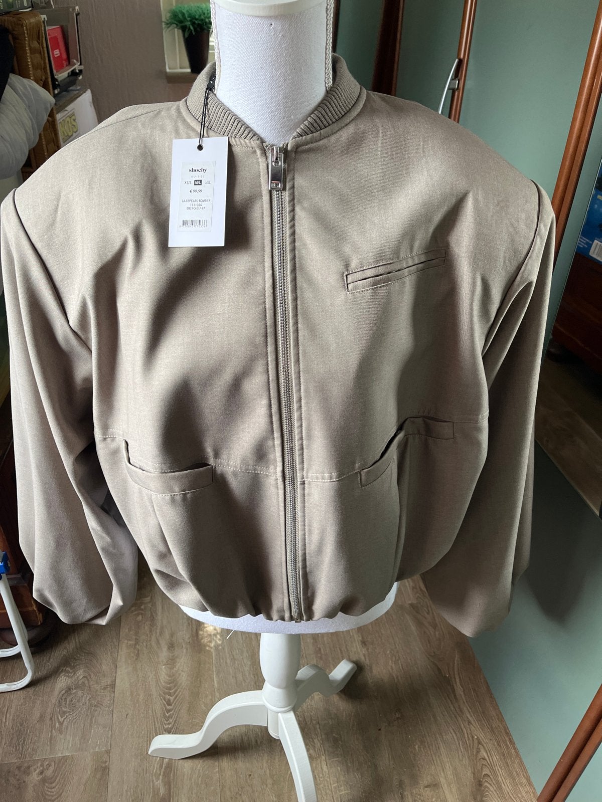 Shoeby LA-SBPEARL BOMBER - Beige Bomberjack, Ophalen of Verzenden, Nieuw, Maat 38/40 (M), Beige