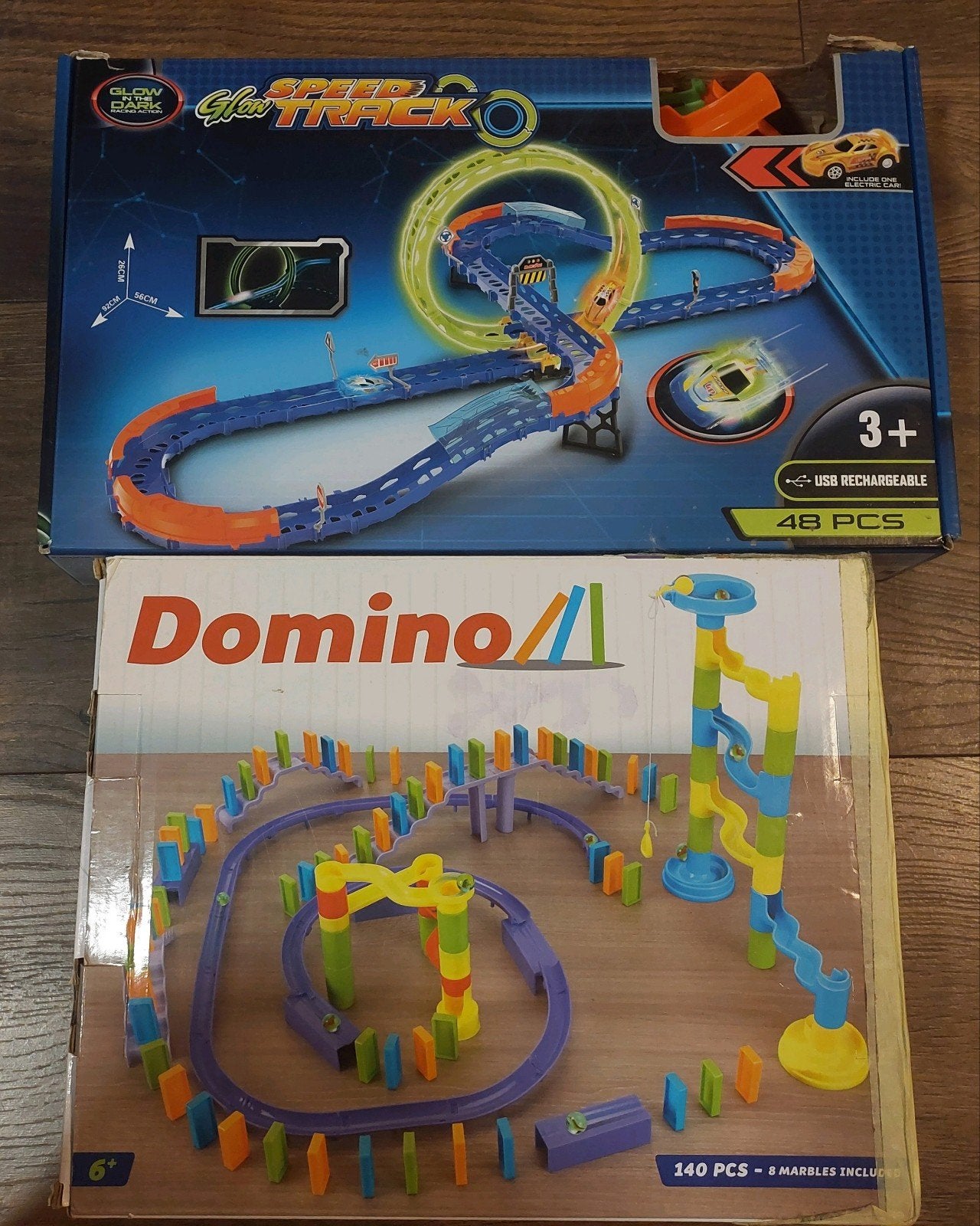 Domino en Glow Track Racebaan Set, Ophalen, Elektrisch, Overige merken