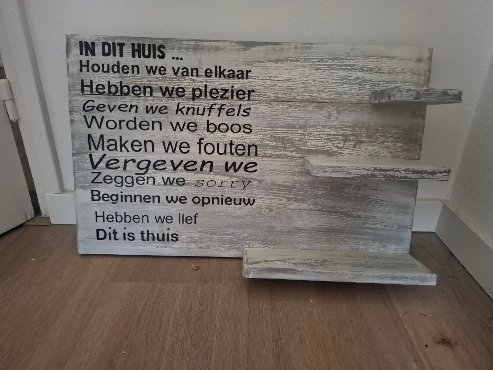 wand bord, Tekstbord, Ophalen, Nieuw, Hout