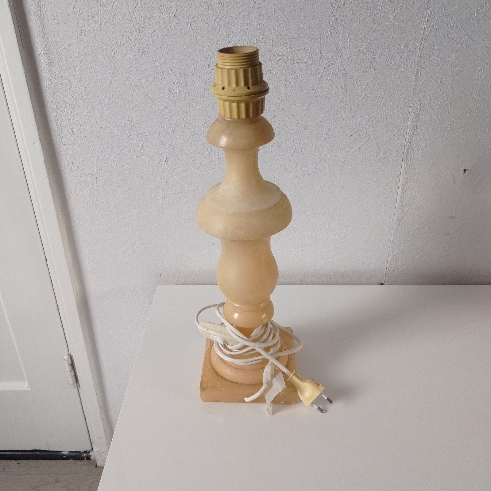 Te koop Vintage marmer tafel lamp hoogte 40 cm, Ophalen of Verzenden, Vintage