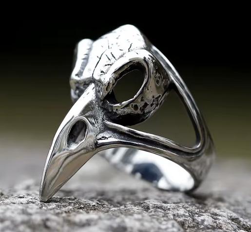 Odin Kraaien Viking Ring, Sieraden, Tassen en Uiterlijk, Ringen, Nieuw, Dame of Heer, Zilver, IJzer of Staal, Verzenden