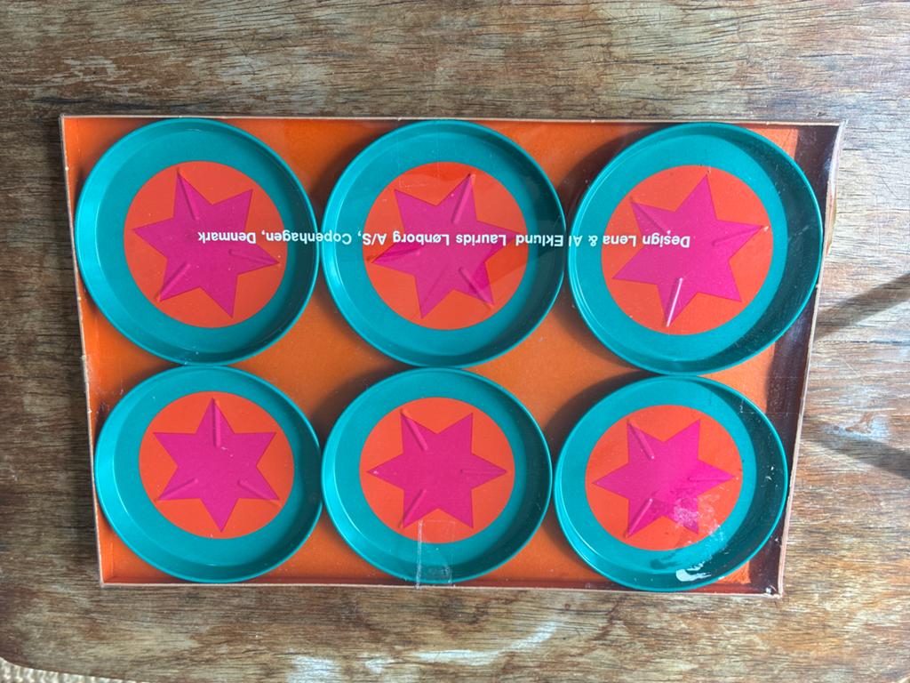Vintage Deense onderzetters - Lena & Al Eklund, Huis en Inrichting, Ophalen of Verzenden, Nieuw, Glas of Kopje