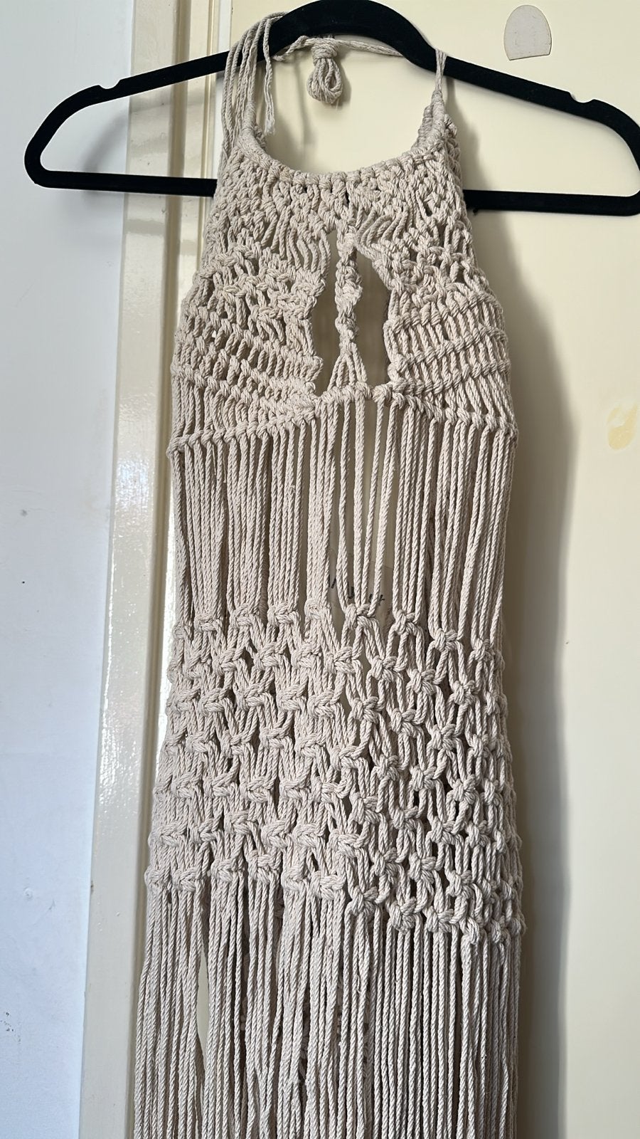 Handgemaakte Macrame Strand Cover-up - One Size, Kleding | Dames, Ophalen of Verzenden, Nieuw, Beige, Overige typen