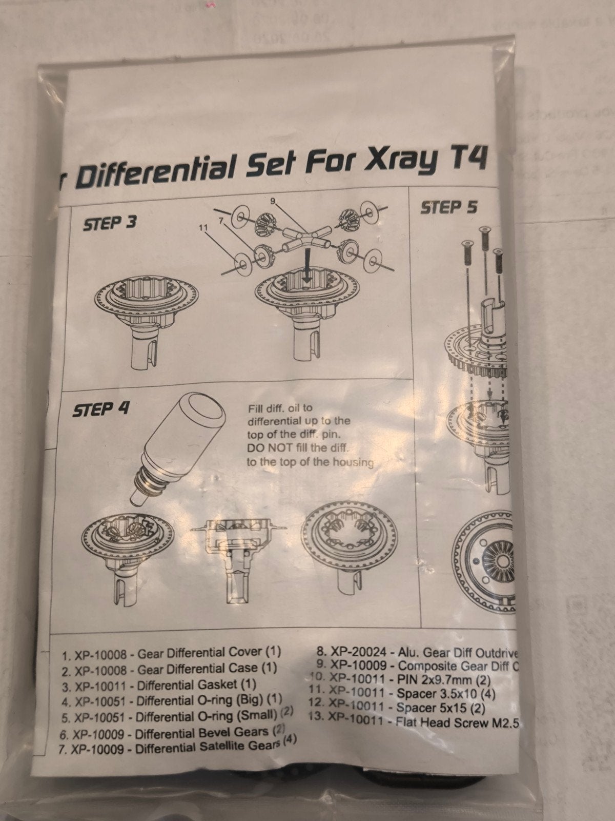 Xpress XP-10008 Differentieel Set voor Xray T4, Overige merken, Auto, 1:32 tot 1:50, Nieuw