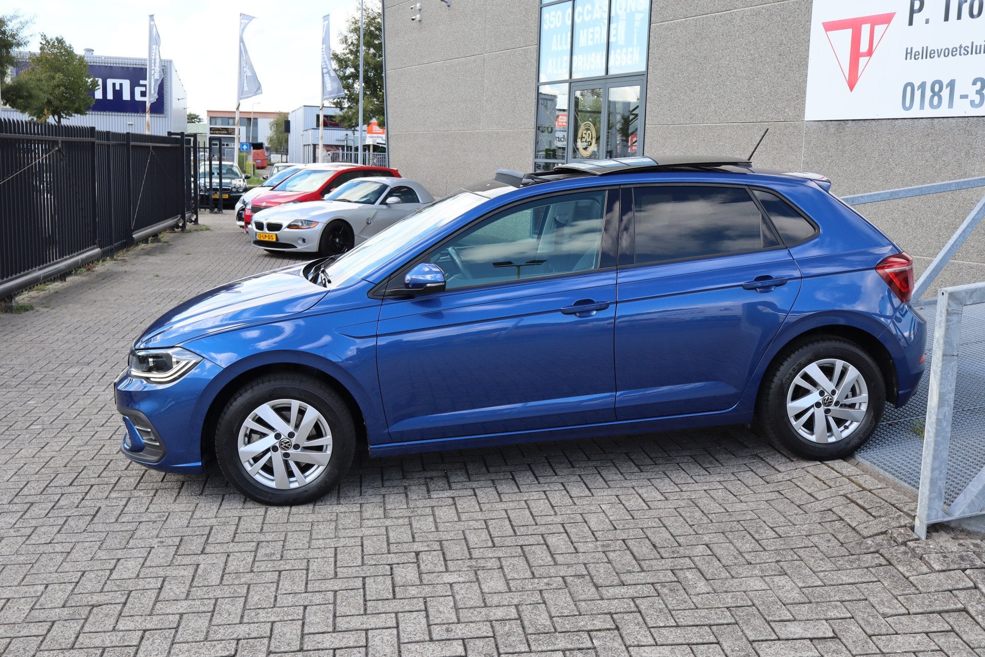 Volkswagen Polo 1.0 TSI Panoramadak/Apple carplay/Digitale t, Auto's, Stof, Gebruikt, Blauw, Bedrijf