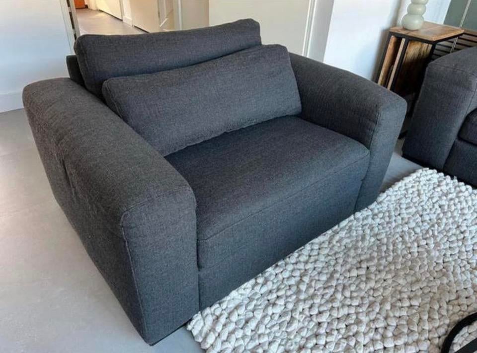 Loveseat (1,5 zits) Antraciet Grijs - Montèl Infiniti, Ophalen, Tweepersoons, 75 tot 100 cm, Zo goed als nieuw