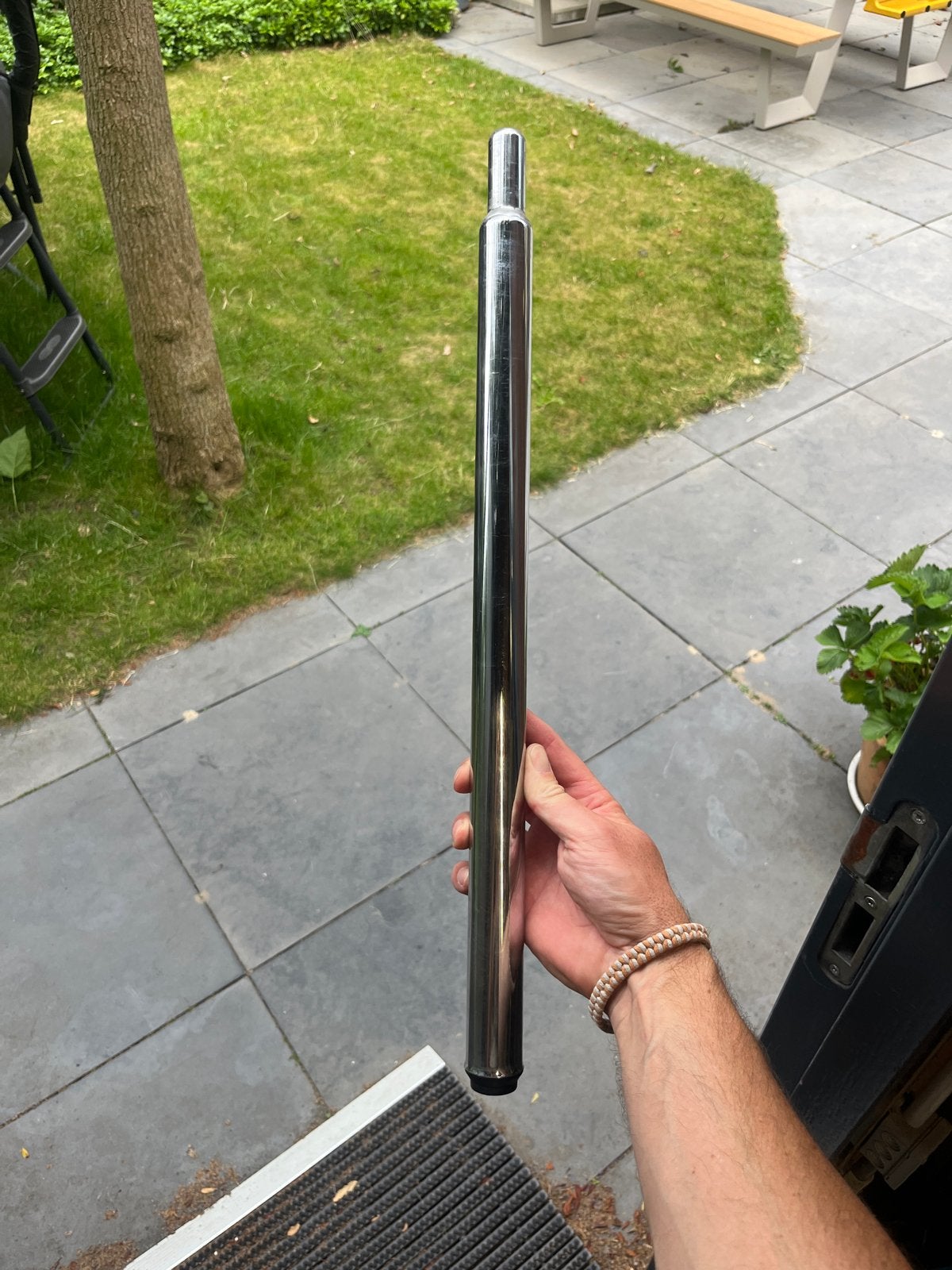 Brompton zadelpen - standaard lengte, chroom, Ophalen, Gebruikt, Zadel, Staal