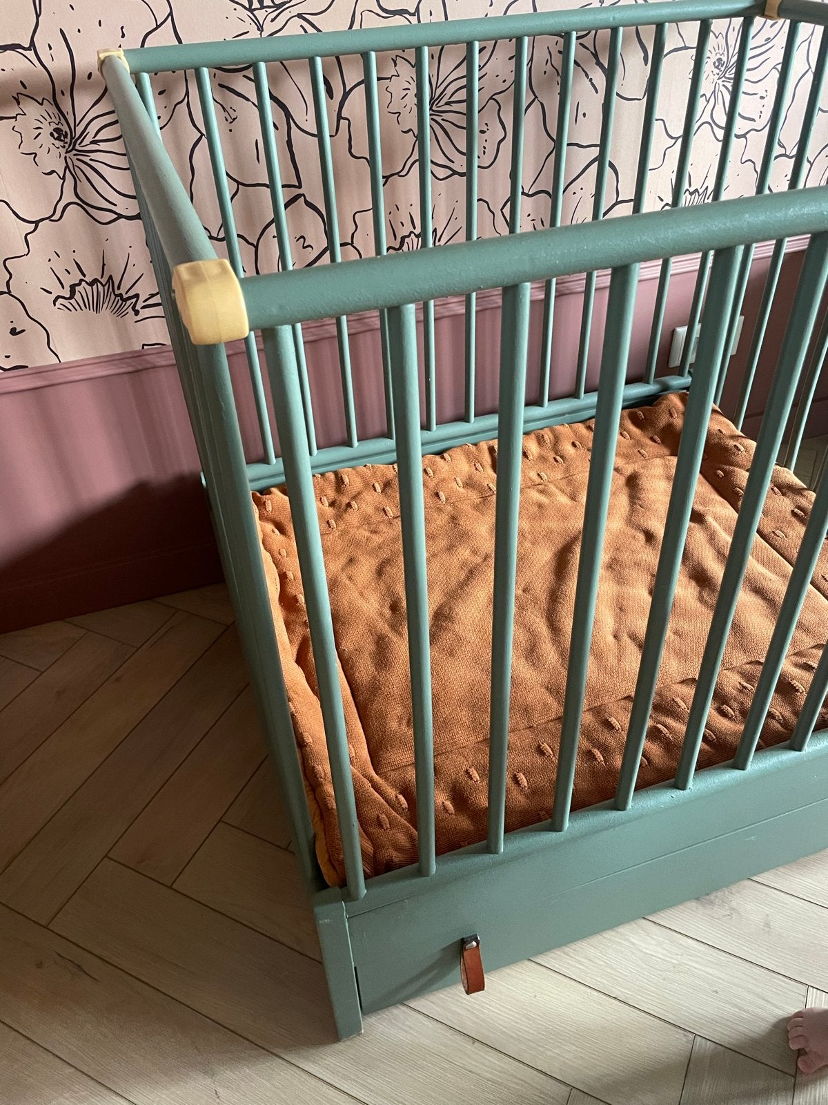 Bopita box Soft Fern met lade en boxkleed Meyco, Kinderen en Baby's, Ophalen, Gebruikt, Rechthoekig, In hoogte verstelbaar