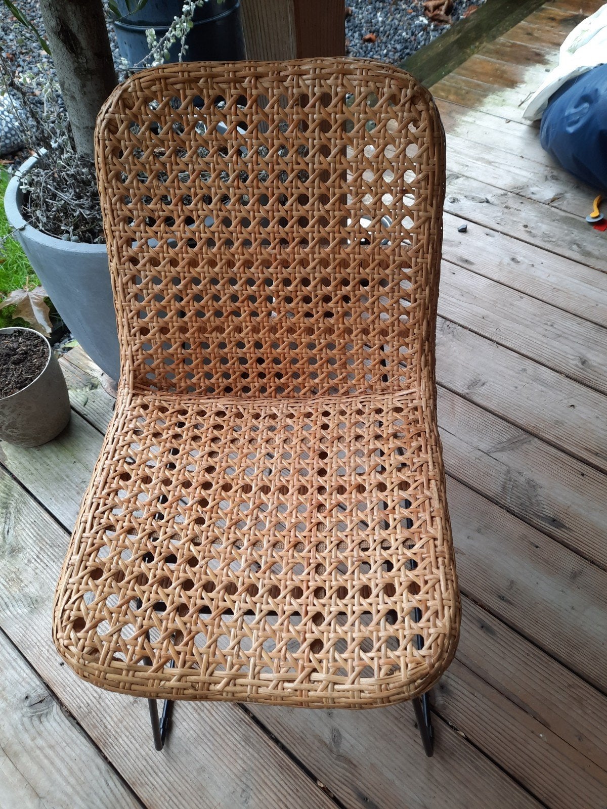 2 rotan webbing eetkamerstoelen, Ophalen, Gebruikt, Twee, Overige kleuren