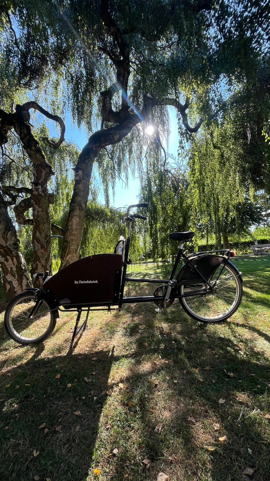 De fietsfabriek bakfiets met zitje voor kinderen, Fietsen en Brommers, Fietsen | Bakfietsen, Gebruikt, Ophalen of Verzenden, 2 kinderen