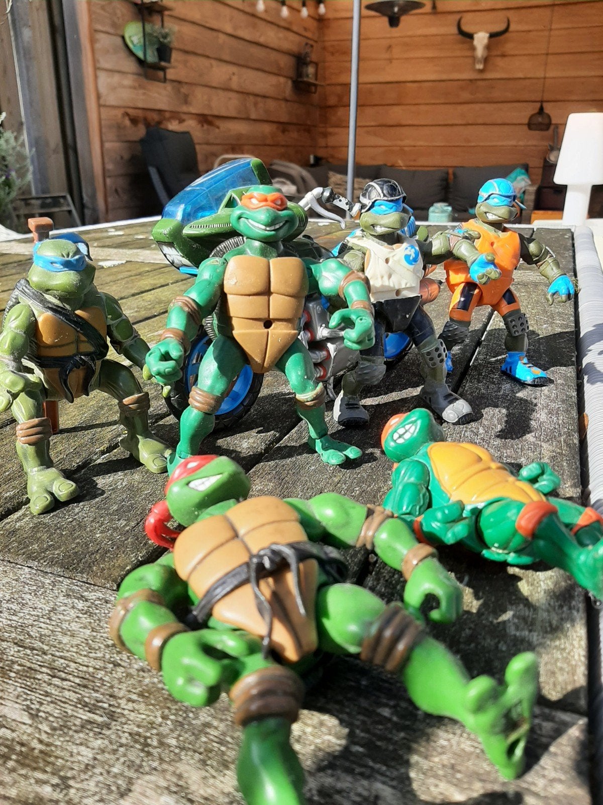 Teenage Mutant Ninja Turtles figuren met motor, Ophalen of Verzenden, Gebruikt
