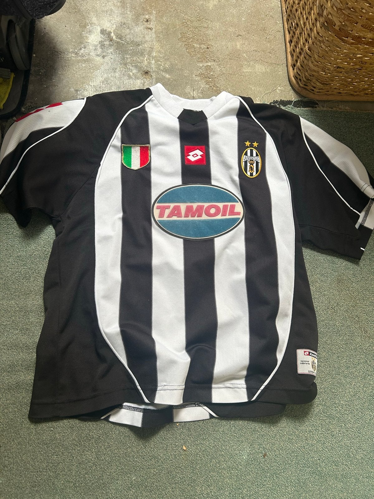Juventus Thuisshirt Lotta Tamoil Zwart Wit Maat M, Maat M, Ophalen of Verzenden, Gebruikt, Shirt
