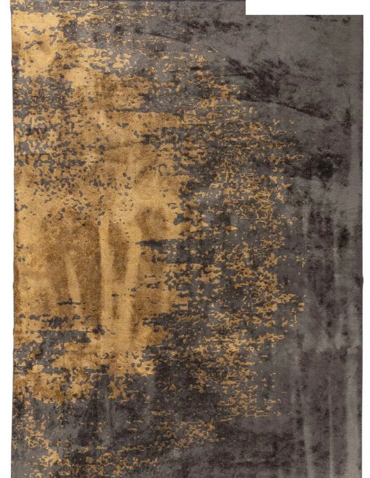 Russel vloerkleed - antracietgrijs & okergeel/goud 290x200cm, Ophalen, 150 tot 200 cm, 200 cm of meer, Zo goed als nieuw