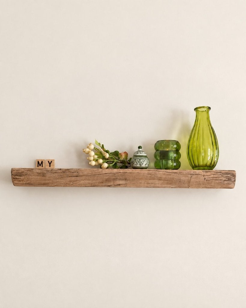 Wandplank eiken zwevend decoratief schap 52cm #326, Houtatelier M.Y., Info@myhoutatelier.nl, 4 cm, Nieuw