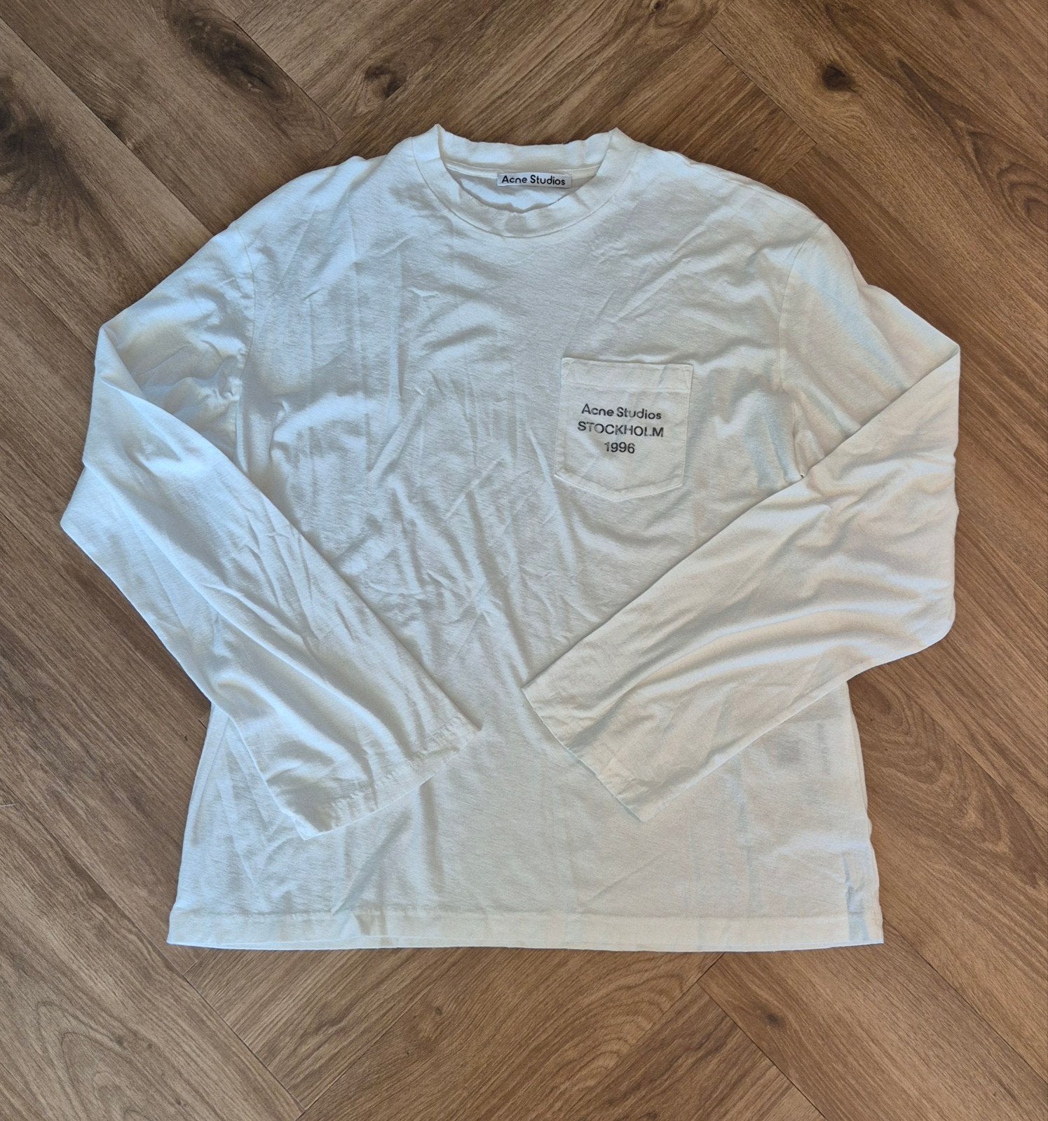 Acne Studios longsleeve wit met klein vlekje, Kleding | Heren, Maat 52/54 (L), Acne Studios, Wit, Ophalen of Verzenden
