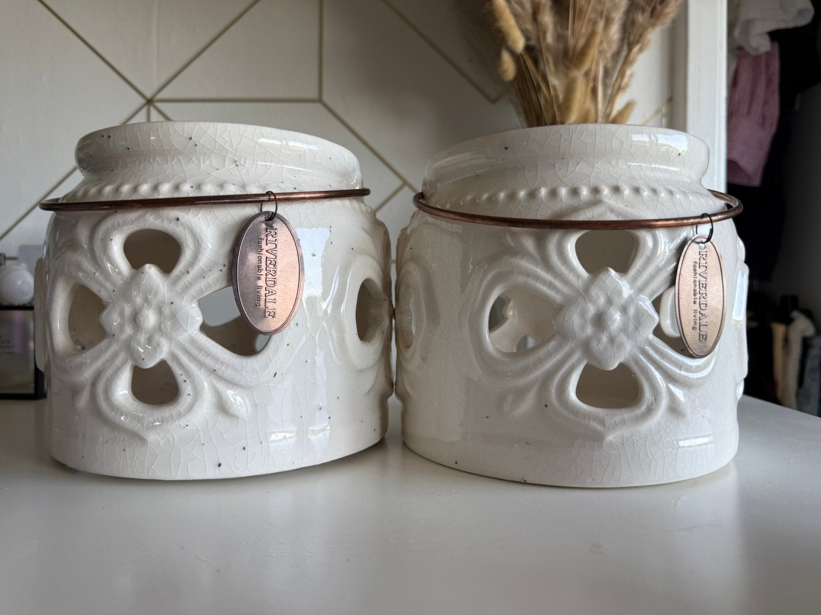 Riverdale windlicht, Huis en Inrichting, Woonaccessoires | Kandelaars en Kaarsen, Ophalen of Verzenden, Zo goed als nieuw, Windlicht