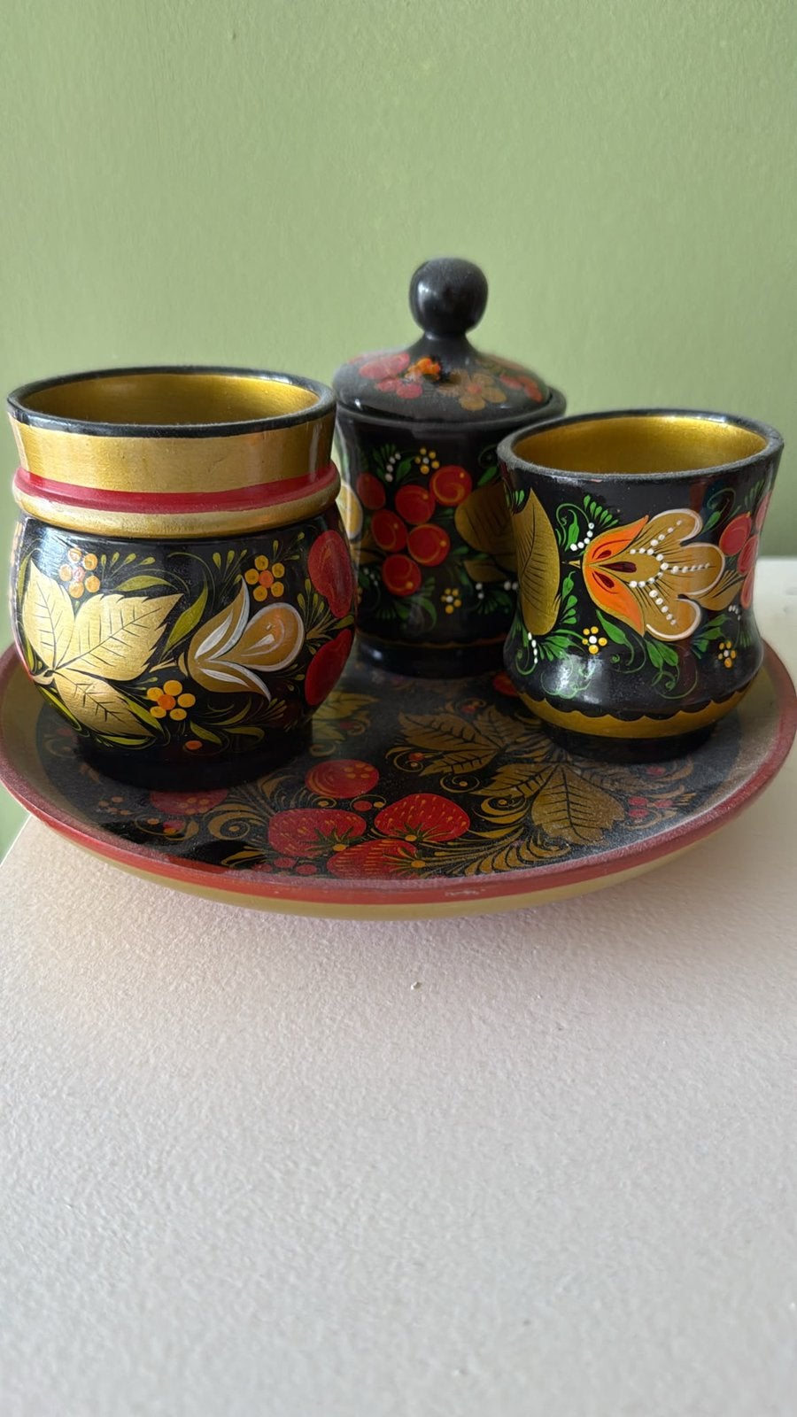 Russische Khokhloma set, Antiek en Kunst, Ophalen