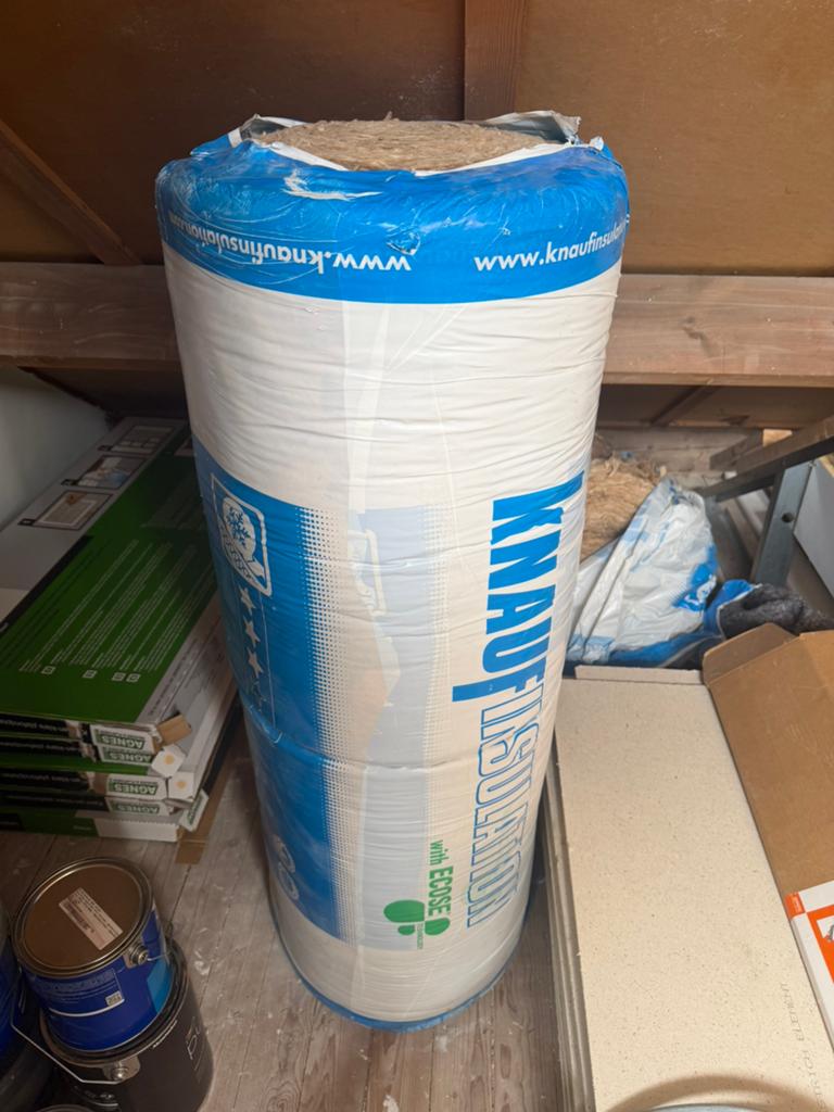Knauf Naturoll 037 Glaswol isolatie 170mm dik,, Ophalen, Dakisolatie, Gebruikt, 12 cm of meer