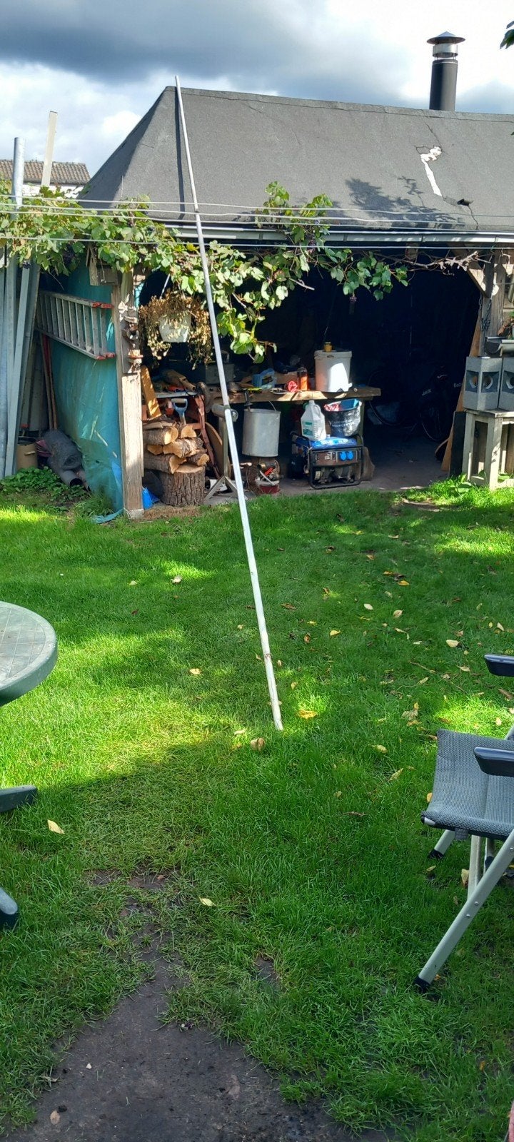 Uitschuifbare aluminium mast, 3-delig, 5,6 meter, Ophalen, Gebruikt, Toebehoren